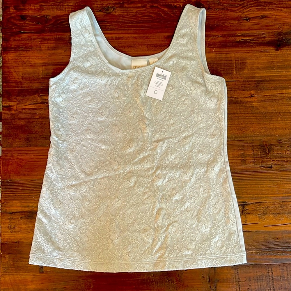 Chico's Cami-NWT- Silver-Lace front-size 0